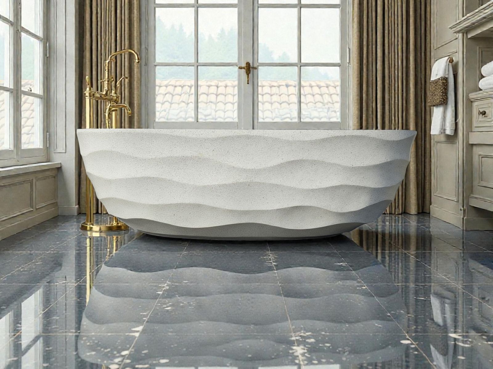 baignoire ilot beige msi