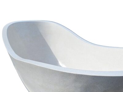 baignoire ilot blanche design pierre terrazzo