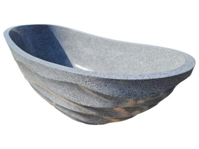 baignoire pierre bali terrazzo grise