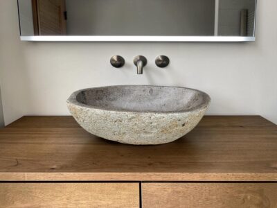 vasque en pierre de riviere 55 cm nenuphar