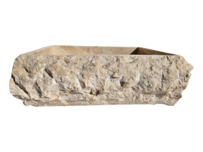 vasque rectangle beige en marbre
