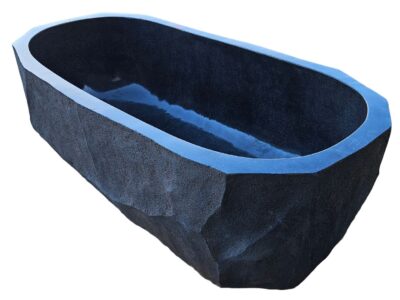 baignoire ilot en pierre de riviere