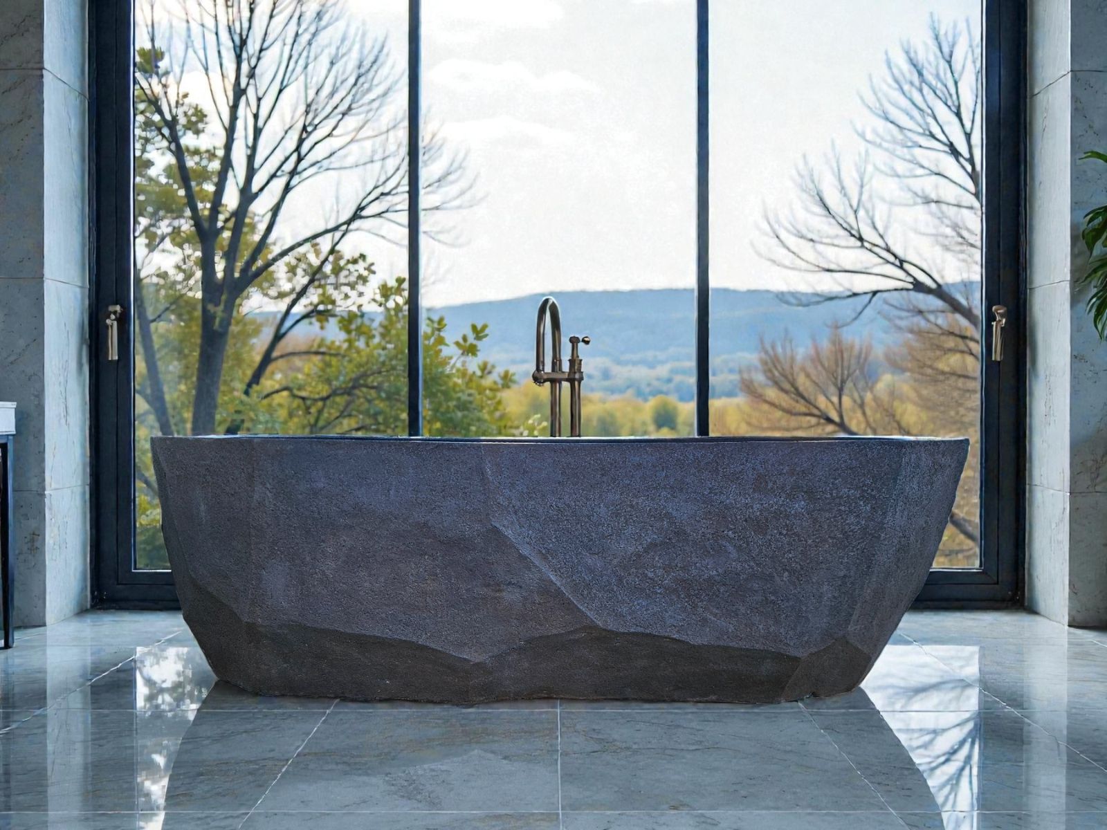 baignoire ilot pierre naturelle
