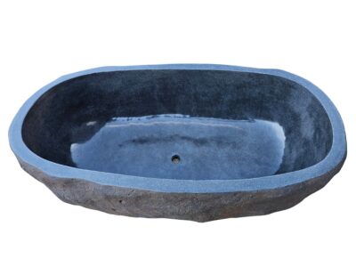 baignoire pierre de riviere ilot noire 180cm