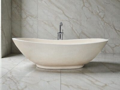 baignoire ilot beige 175 cm design