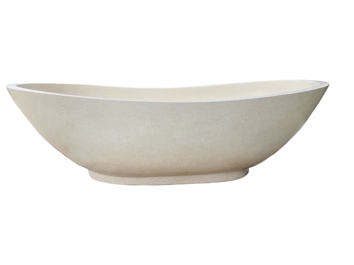 baignoire ilot beige 175x85 orchidee pierre reconstituee