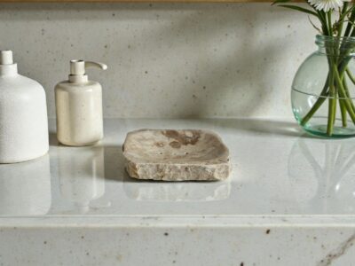 porte savon rectangulaire en marbre beige msi