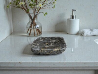 porte savon rectangulaire en marbre gris msi