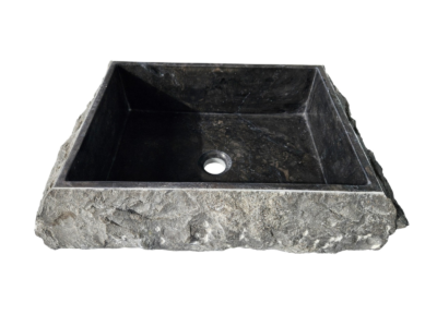 vasque en marbre rectangulaire gris