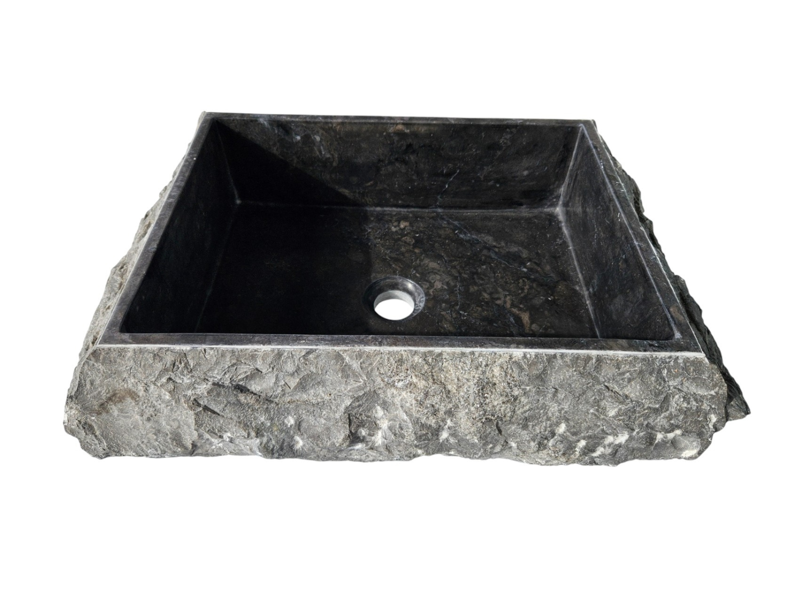 vasque en marbre rectangulaire gris