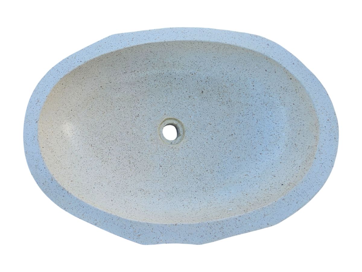 vasque pierre beige design sculpte