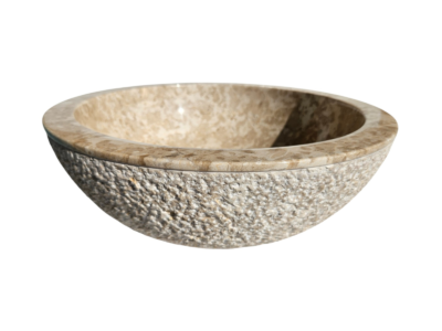vasque ronde en marbre beige