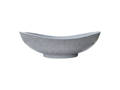 evier en pierre de terrazzo gris