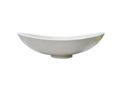 vasque ovale terrazzo blanche