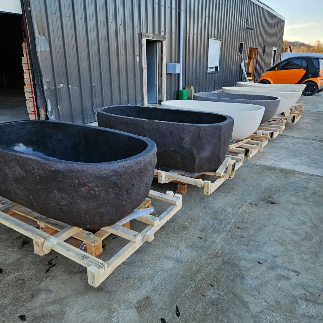 baignoire en pierre naturelle terrazzo livraison msi mobilier
