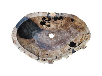 lavabo salle de bain bois fossilise
