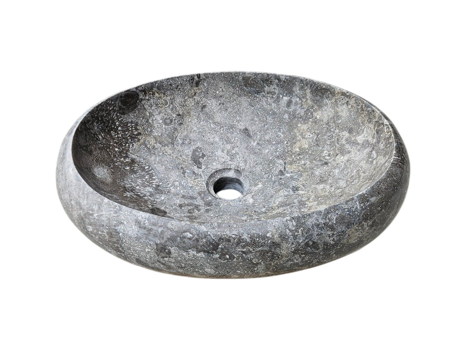 Vasque ovale en marbre 50 cm Jasmin gris – Image 2
