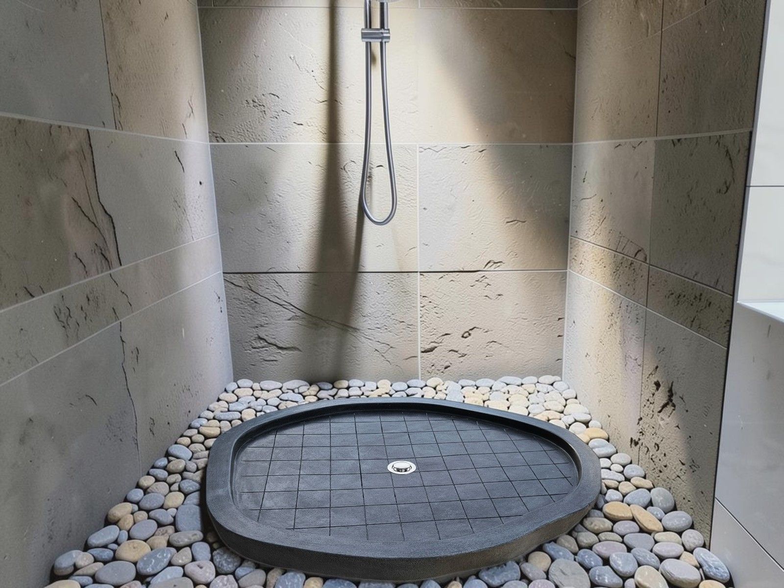 receveur de douche en pierre naturelle de riviere