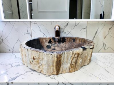vasque en bois fossilise