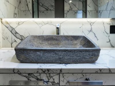 vasque rectangulaire marbre gris